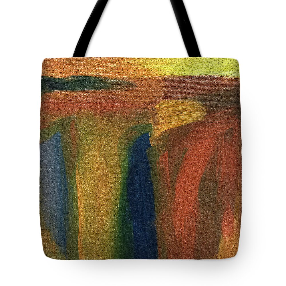 Carmel Tote Bag featuring the mixed media Carmel Colored Morning by Linda Bailey