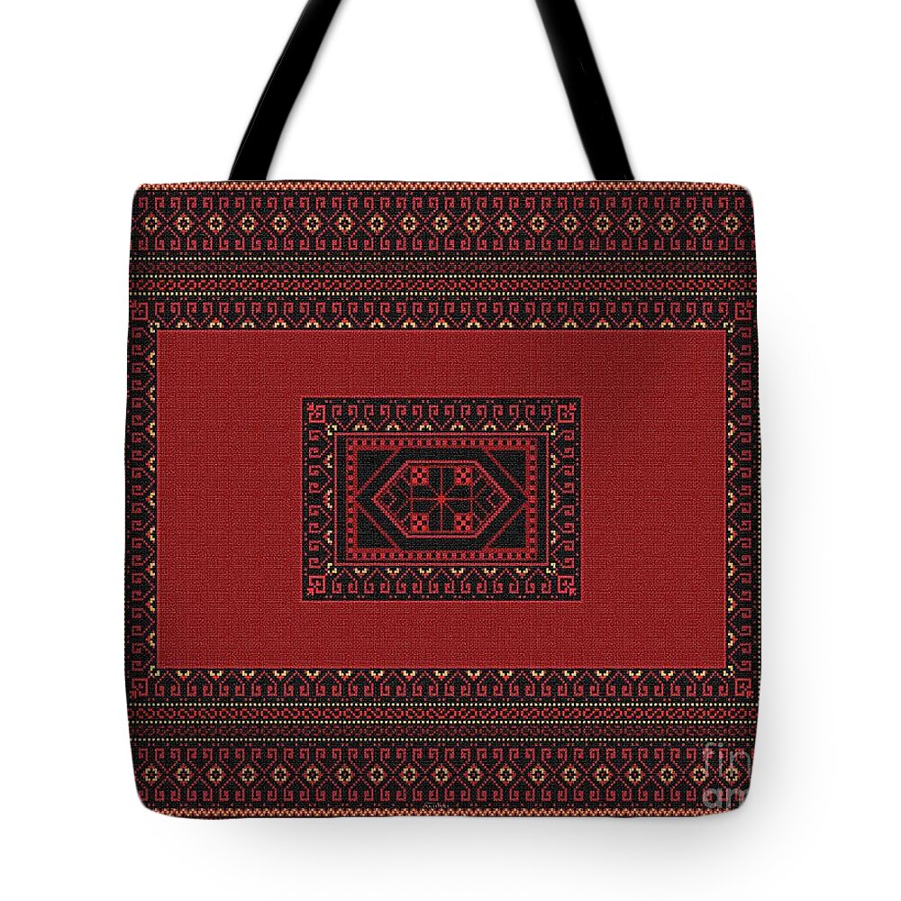 Rug Tote Bag featuring the digital art Carpet -131 by Mehran Akhzari