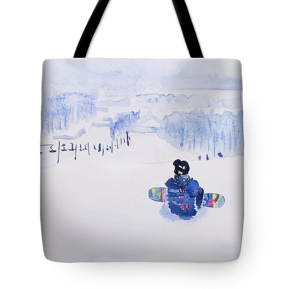 Boyne Mountain Tote Bag featuring the painting Carsons' Aurora by Ann Frederick