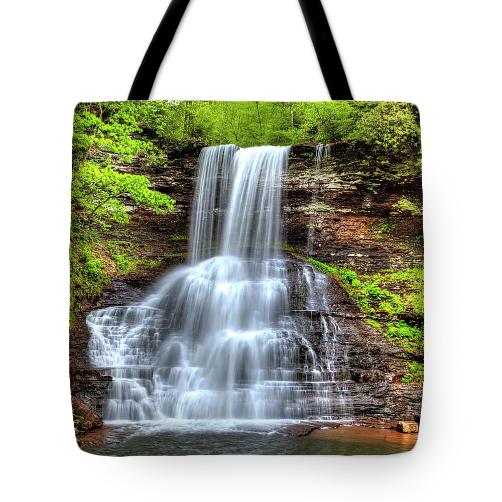 Waterfall Tote Bag featuring the photograph Cascade Falls by Dale R Carlson