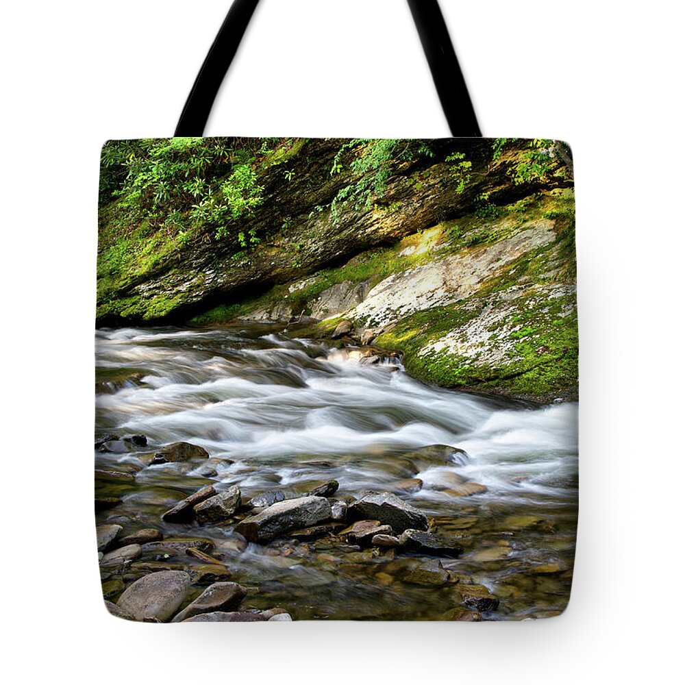 Little River Tote Bag featuring the photograph Cascades On Little River 2 by Phil Perkins