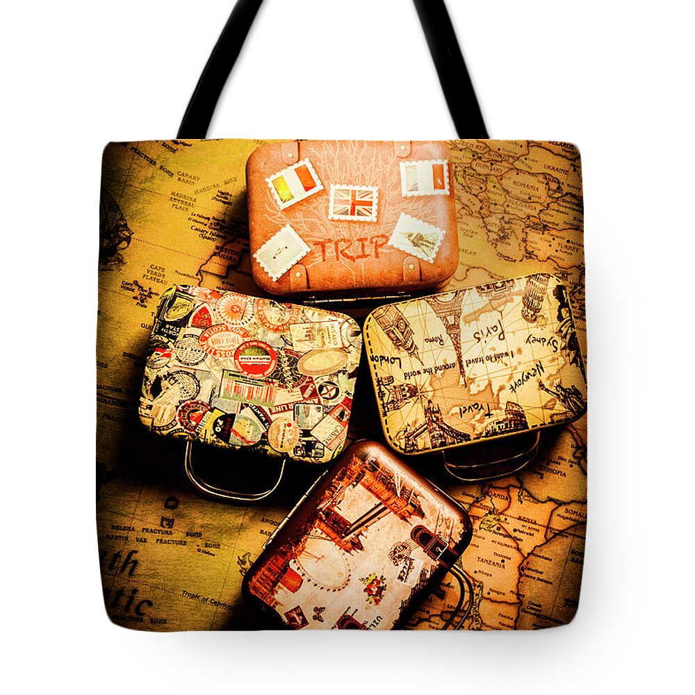 Map Tote Bag featuring the photograph Case for touring by Jorgo Photography