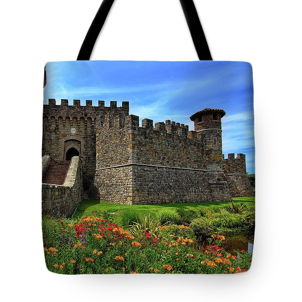Castle Tote Bag featuring the photograph Castello di Amorosa Winery by Harold Rau