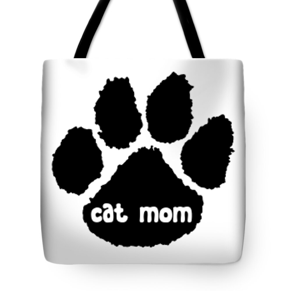Cat Tote Bag featuring the digital art Cat Mom by Denise Morgan