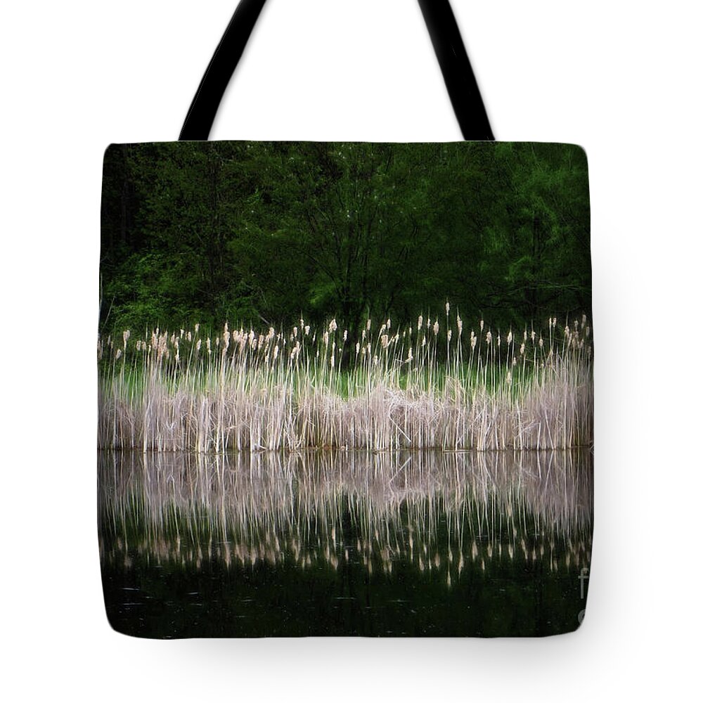 Cat Tails Tote Bag featuring the photograph Cat Tails On The Shore by AnnMarie Parson-McNamara