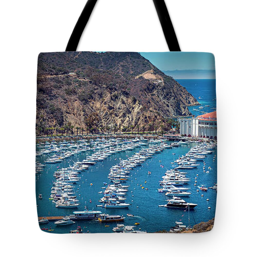 Catalina Island Tote Bag featuring the photograph Catalina Island Avalon Panorama by David Zanzinger