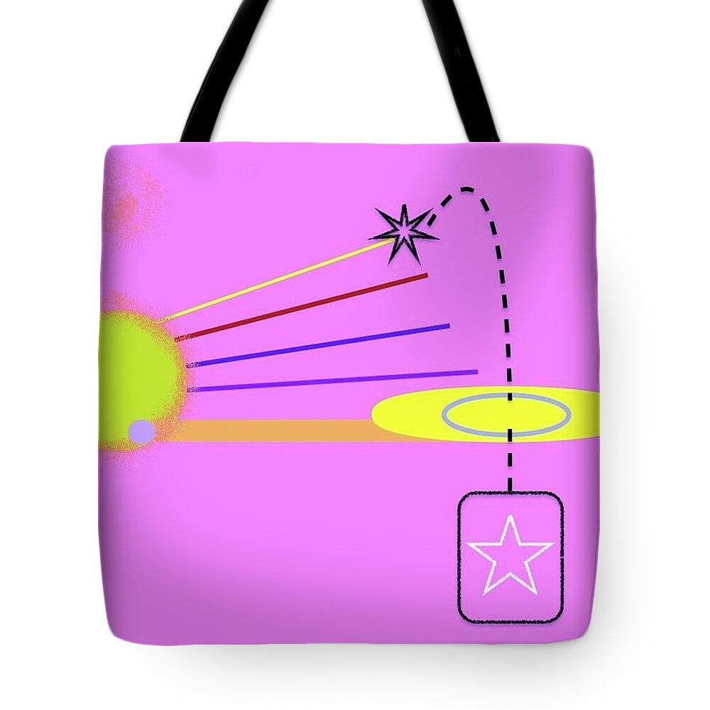 Abstract Tote Bag featuring the digital art Catch A Falling Star by Alida M Haslett