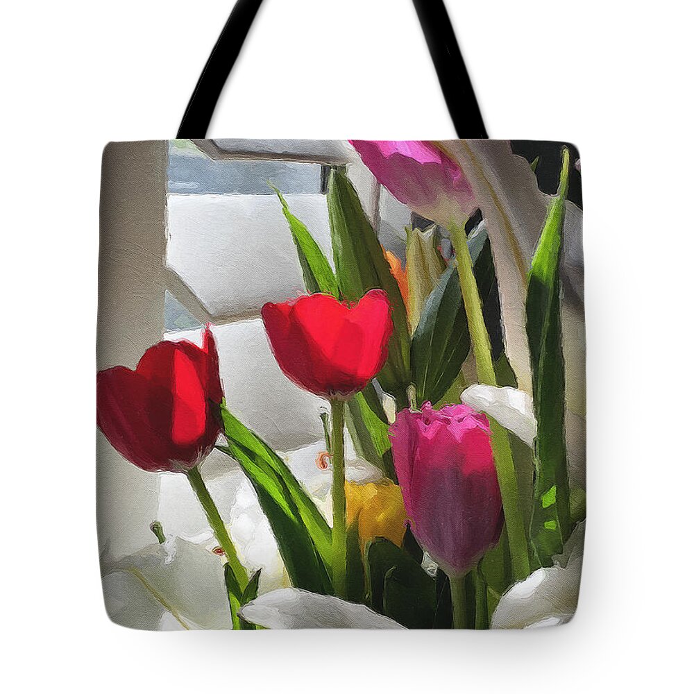 Tulips Tote Bag featuring the photograph Catching the Morning Light by Brian Watt