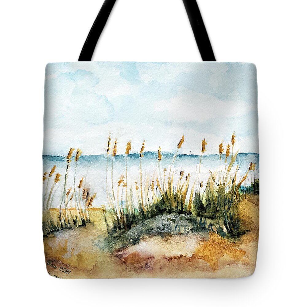 Cattails Tote Bag featuring the painting Cattails by Shelley Bain