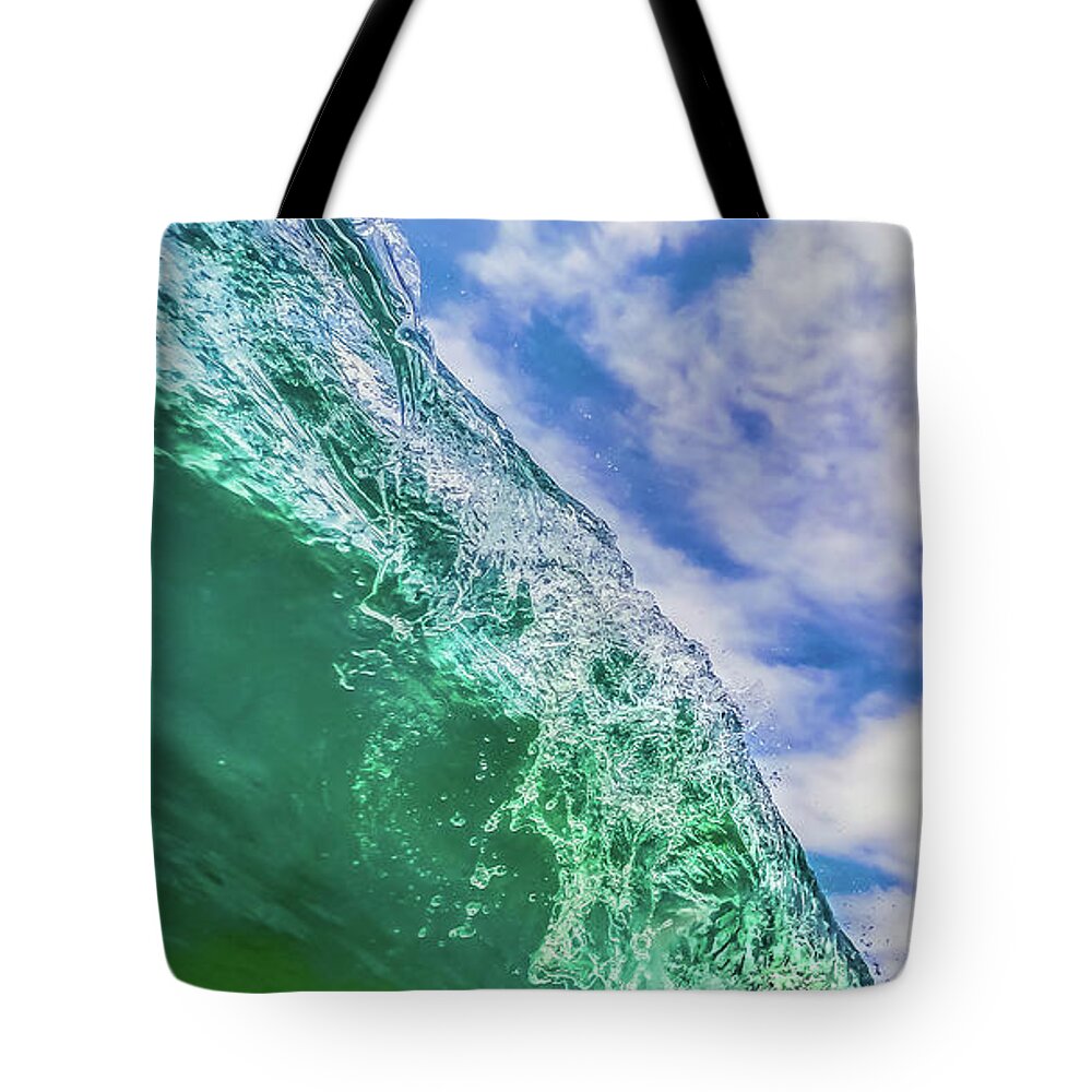 Breaking Wave Tote Bag featuring the photograph Caught Up In The Curl by Az Jackson