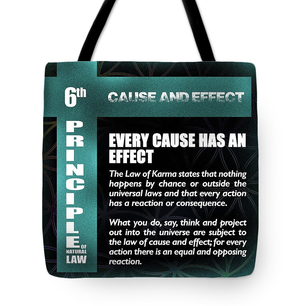 8 Natural Law Principles Tote Bag featuring the digital art Cause and Effect by Az Jackson