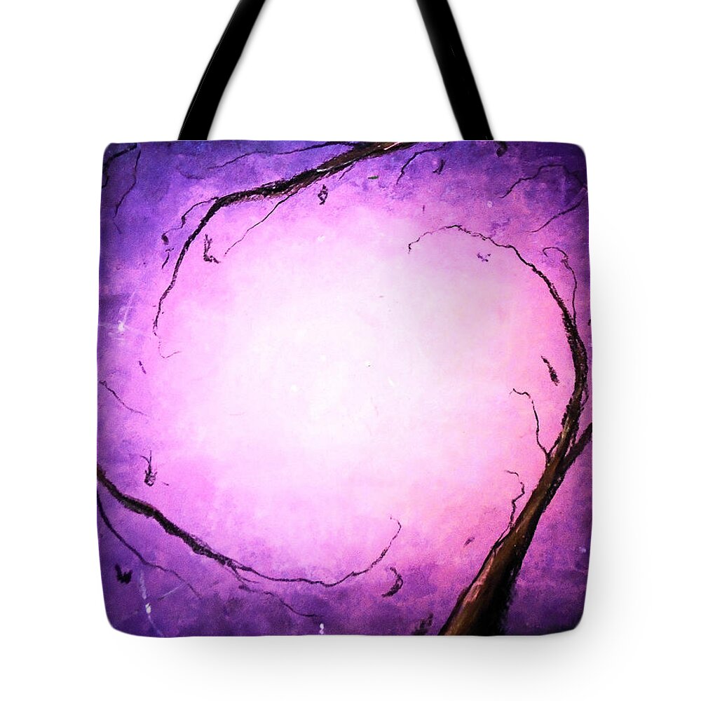 Pink Tote Bag featuring the painting Celestial Spring by Jen Shearer