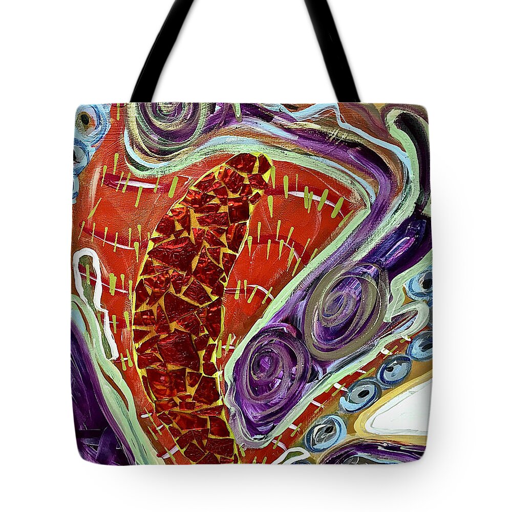 Acrylic Painting Tote Bag featuring the mixed media Cellular Rebirth #2 by Debra Amerson