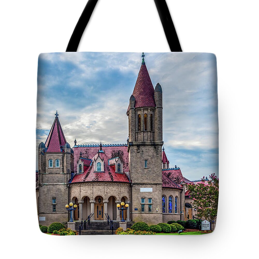  Tote Bag featuring the photograph Centenary United Methodist Church of New Bern, North Carolina by Marcy Wielfaert