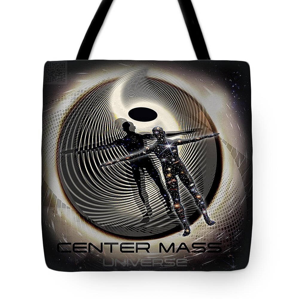  Tote Bag featuring the digital art Center Mass Universe Band QR with Stars by Todd Krasovetz