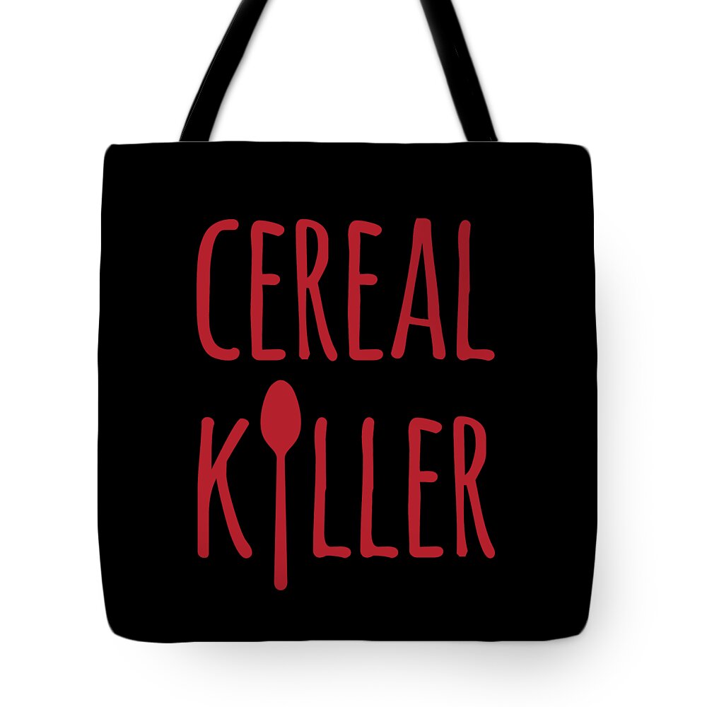 Funny Tote Bag featuring the digital art Cereal Killer by Flippin Sweet Gear
