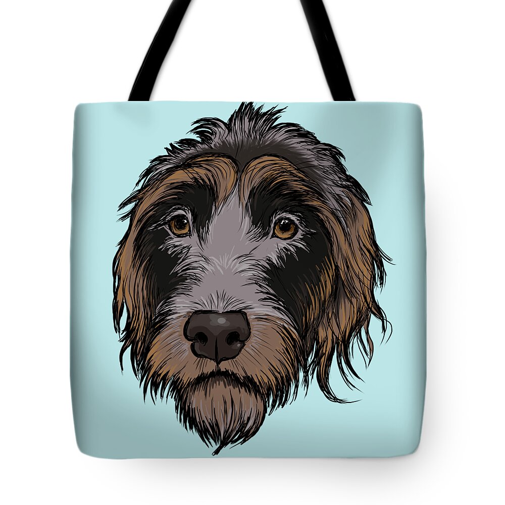 Bohemian Wirehaired Pointer Tote Bag featuring the digital art Cesky Fousek by Jindra Noewi