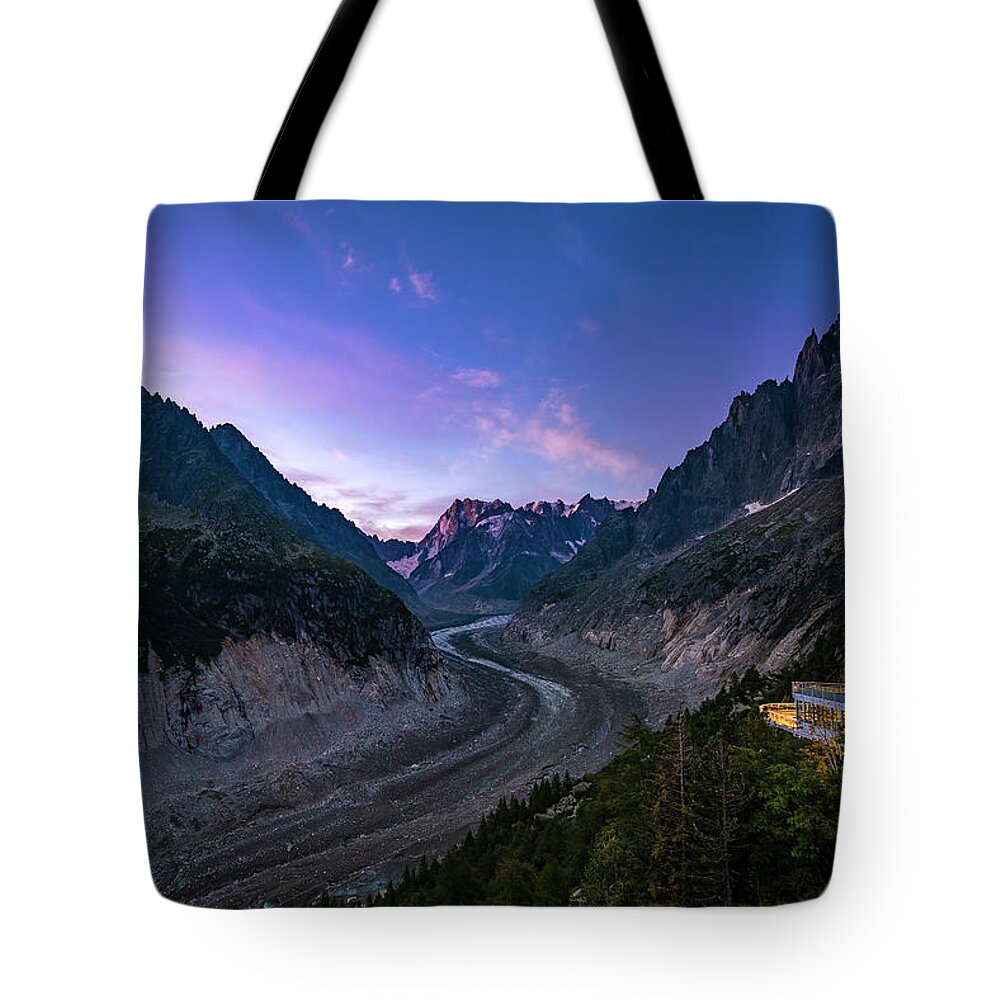 Chamonix Tote Bag featuring the photograph Chamonix - Mer de Glace aka the Sea of Ice glacier by Olivier Parent