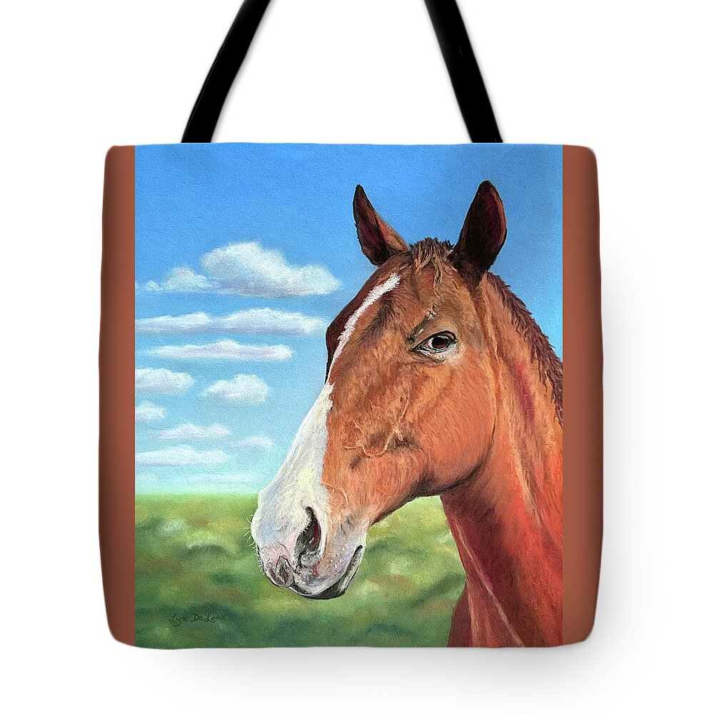 Horse Tote Bag featuring the pastel Chance by Lyn DeLano