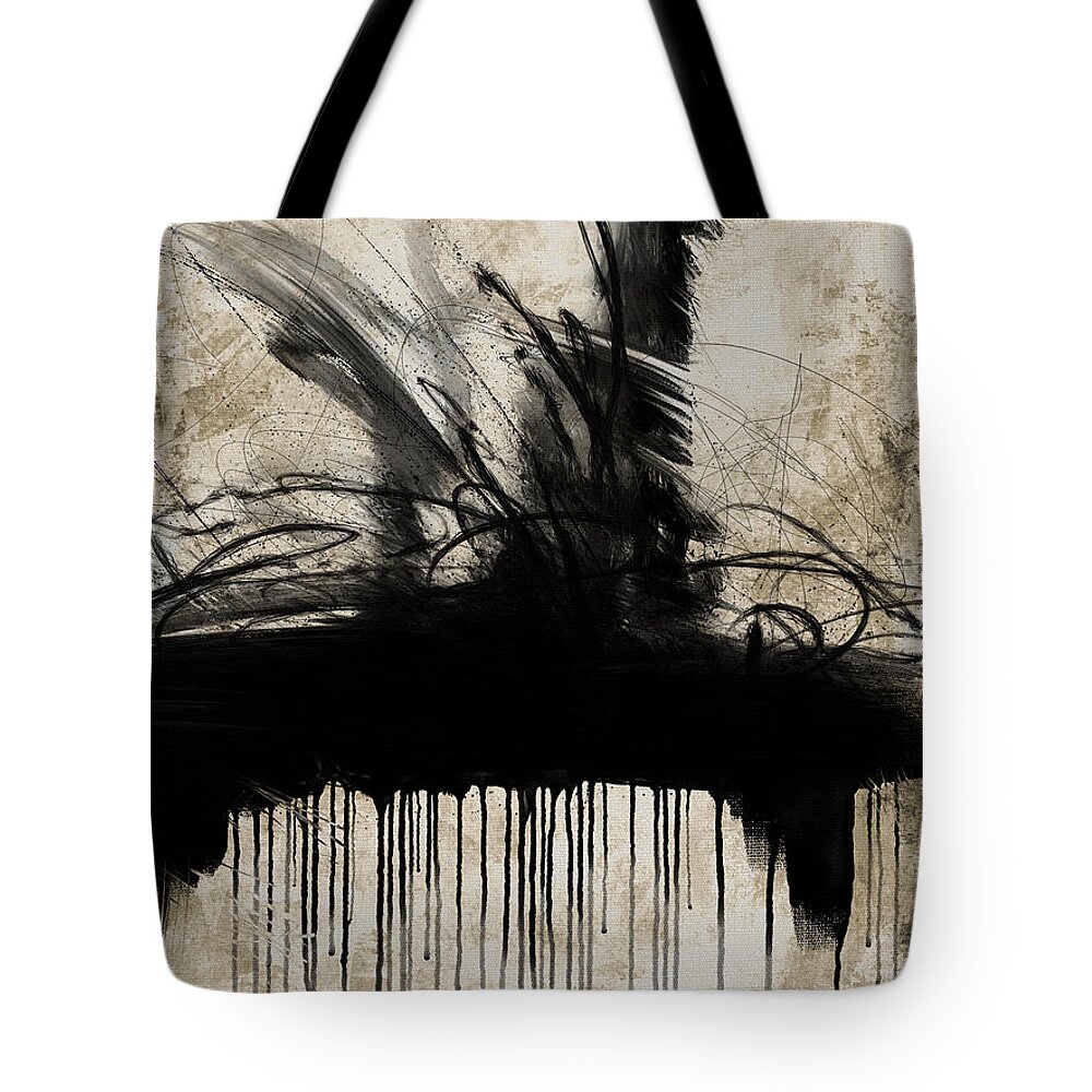 Abstract Tote Bag featuring the digital art Chaos Drips Away by Shawn Conn