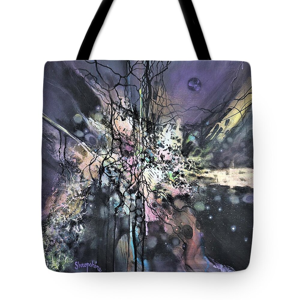Abstract Tote Bag featuring the painting Chaos by Tom Shropshire