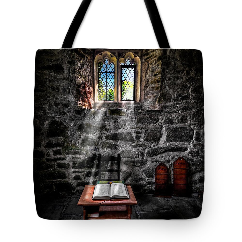 Catholic Tote Bag featuring the photograph Chapel Sun Light by Adrian Evans