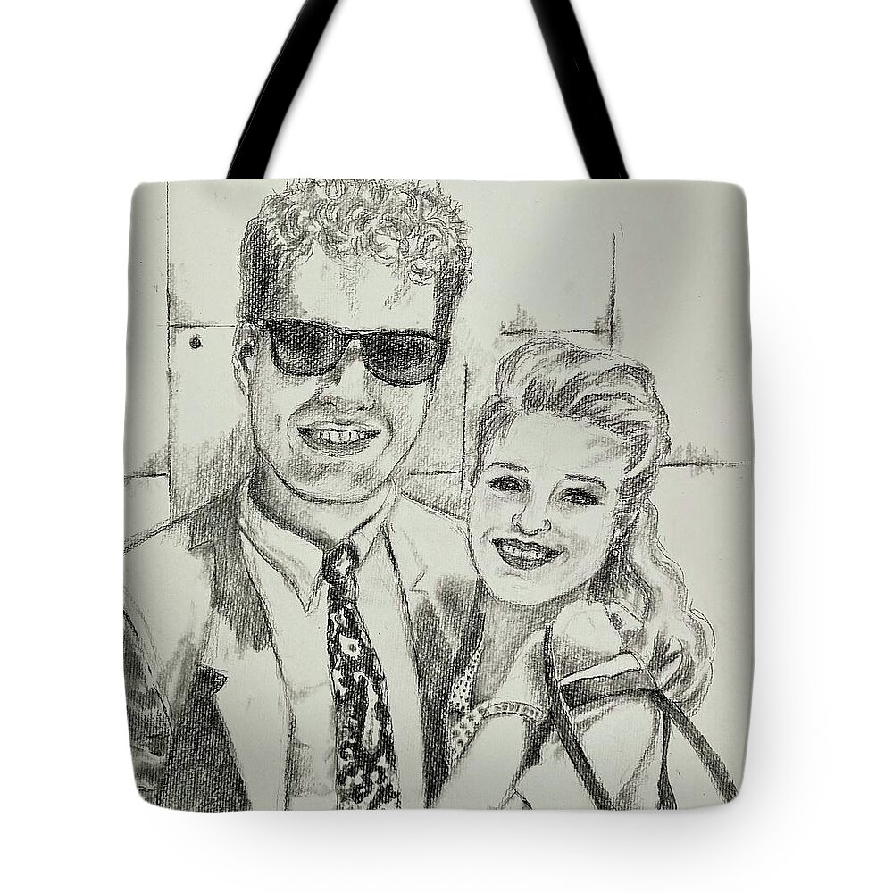 Charcoal Pencil Tote Bag featuring the drawing Charcoal Portrait 2 by Judy Swerlick