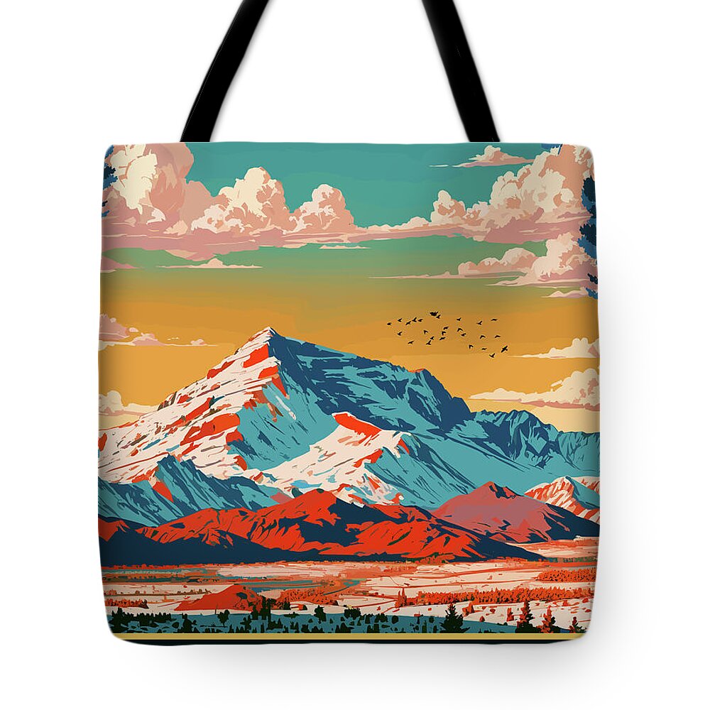 Charleston Peak Tote Bag featuring the digital art Charleston Peak, Nevada by Long Shot