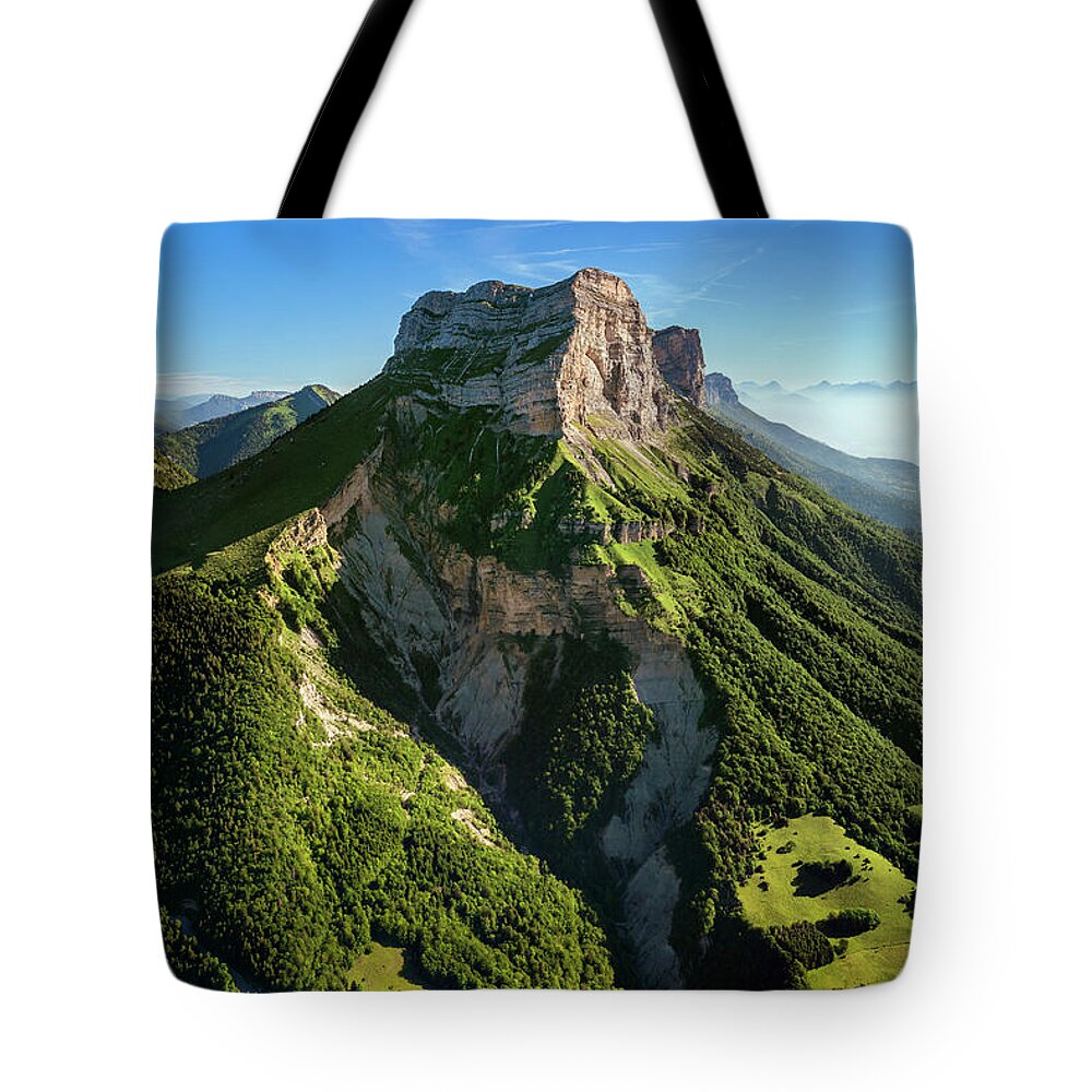 Chartreuse Tote Bag featuring the photograph Chartreuse - the Dent de Crolles mountain by Olivier Parent
