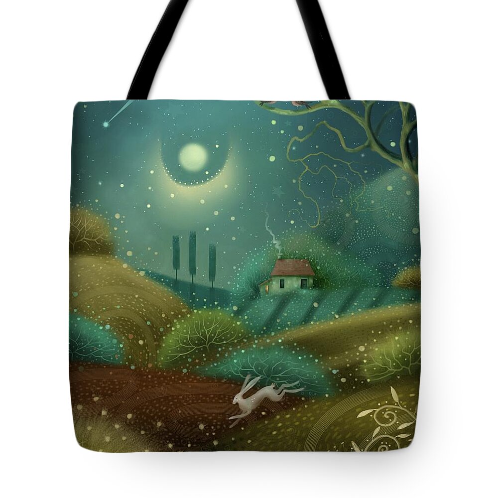 Landscape Tote Bag featuring the painting Chasing Stars by Joe Gilronan