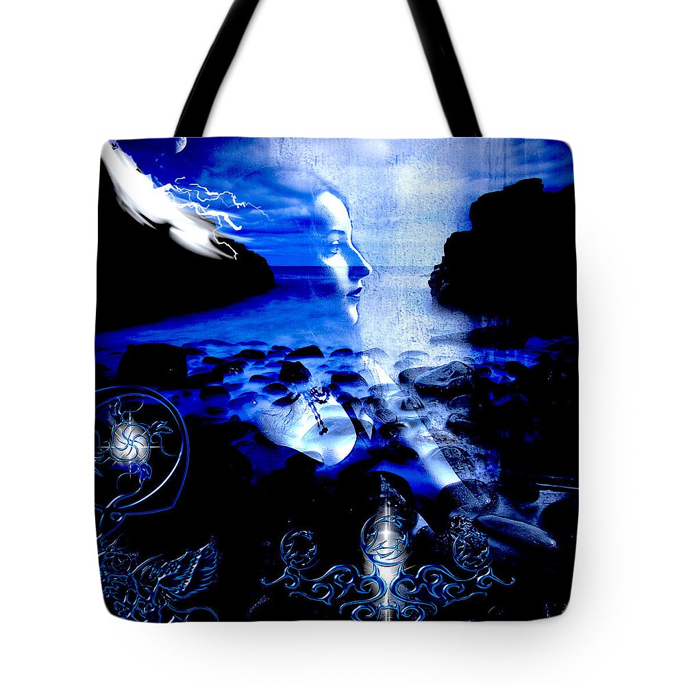 Blues Tote Bag featuring the digital art Chasing The Blues by Michael Damiani