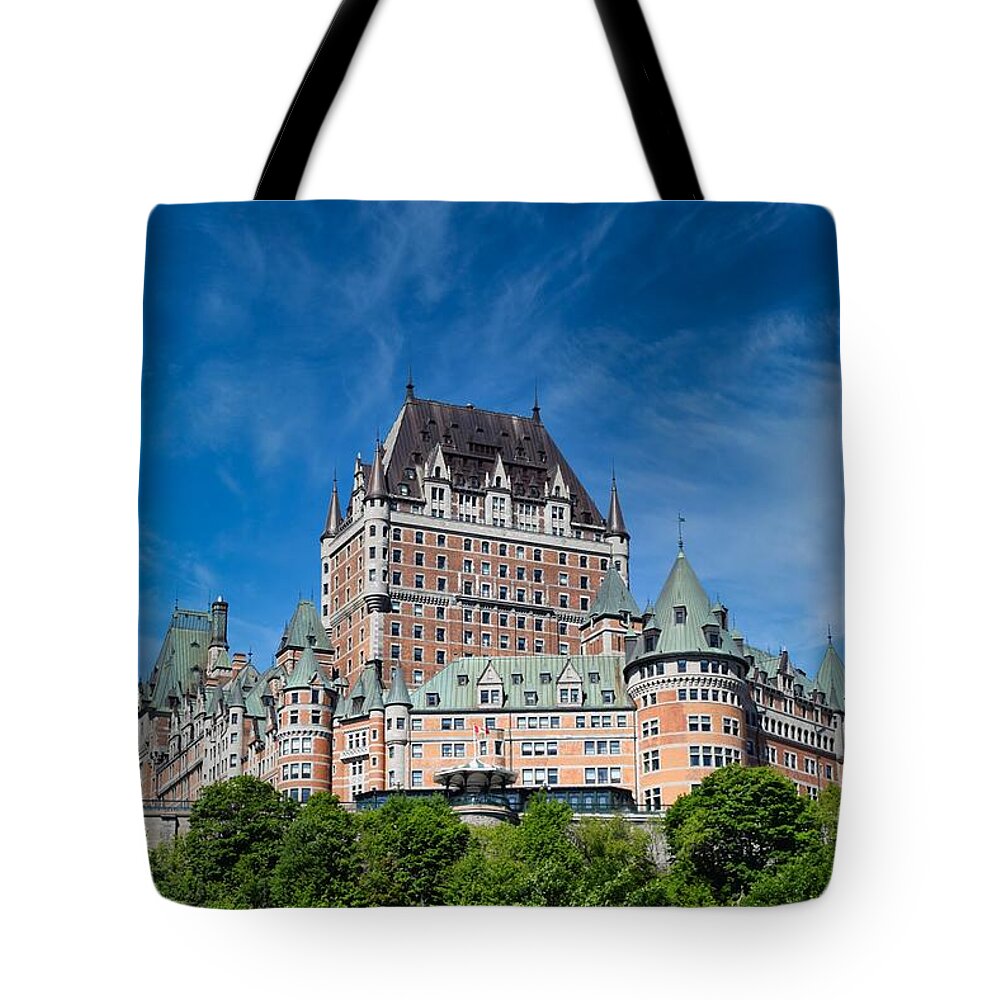 Chateau Tote Bag featuring the photograph Chateau Frontenac QC Photo 158 by Lucie Dumas