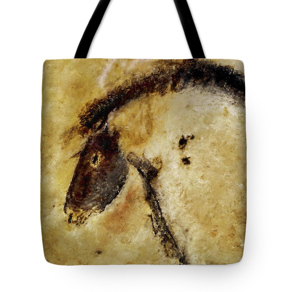 Chauvet Horse Tote Bag featuring the digital art Chauvet Horse by Weston Westmoreland