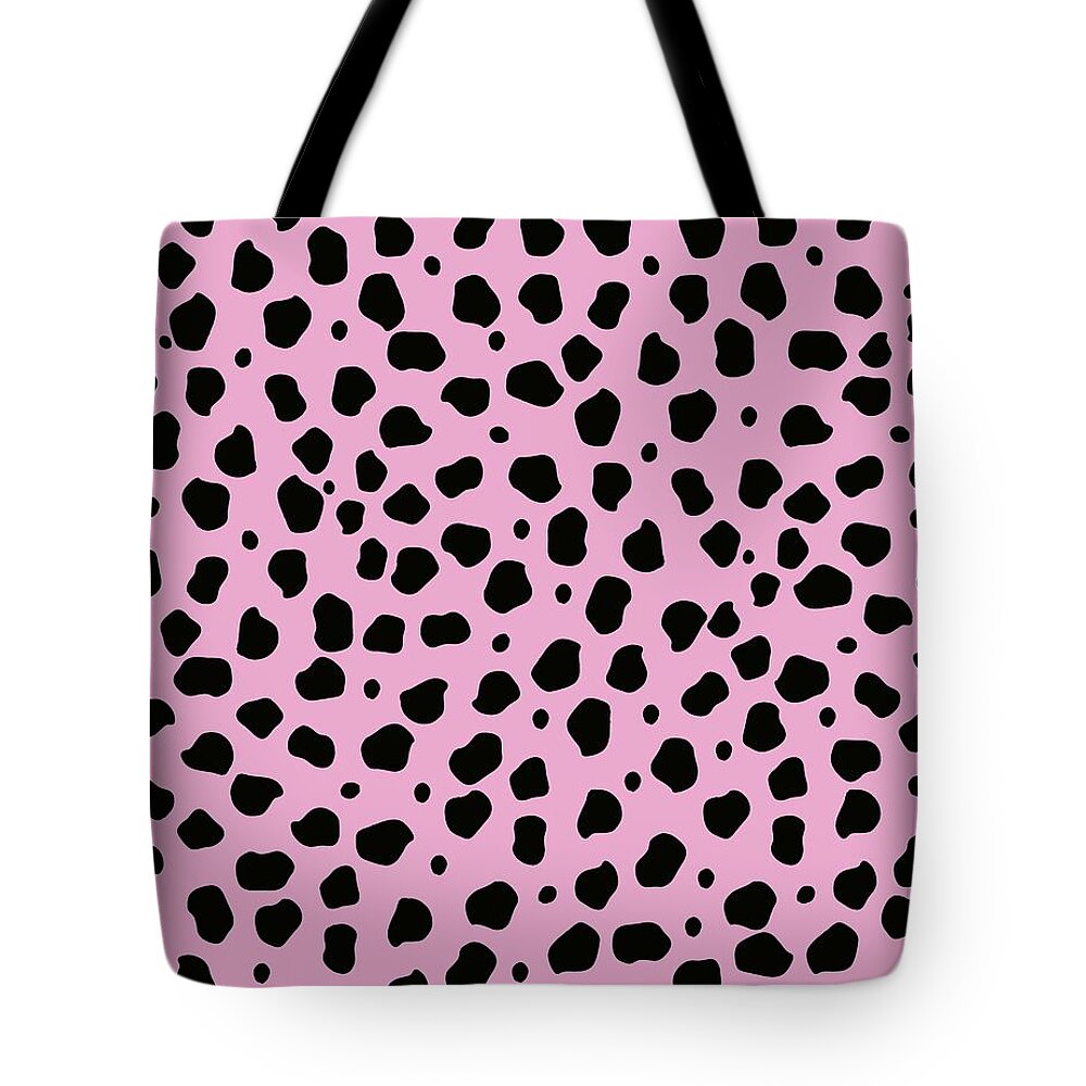 Pattern Tote Bag featuring the digital art Cheetah Animal Black Pink #1 #pattern #decor #art by Anitas and Bellas Art