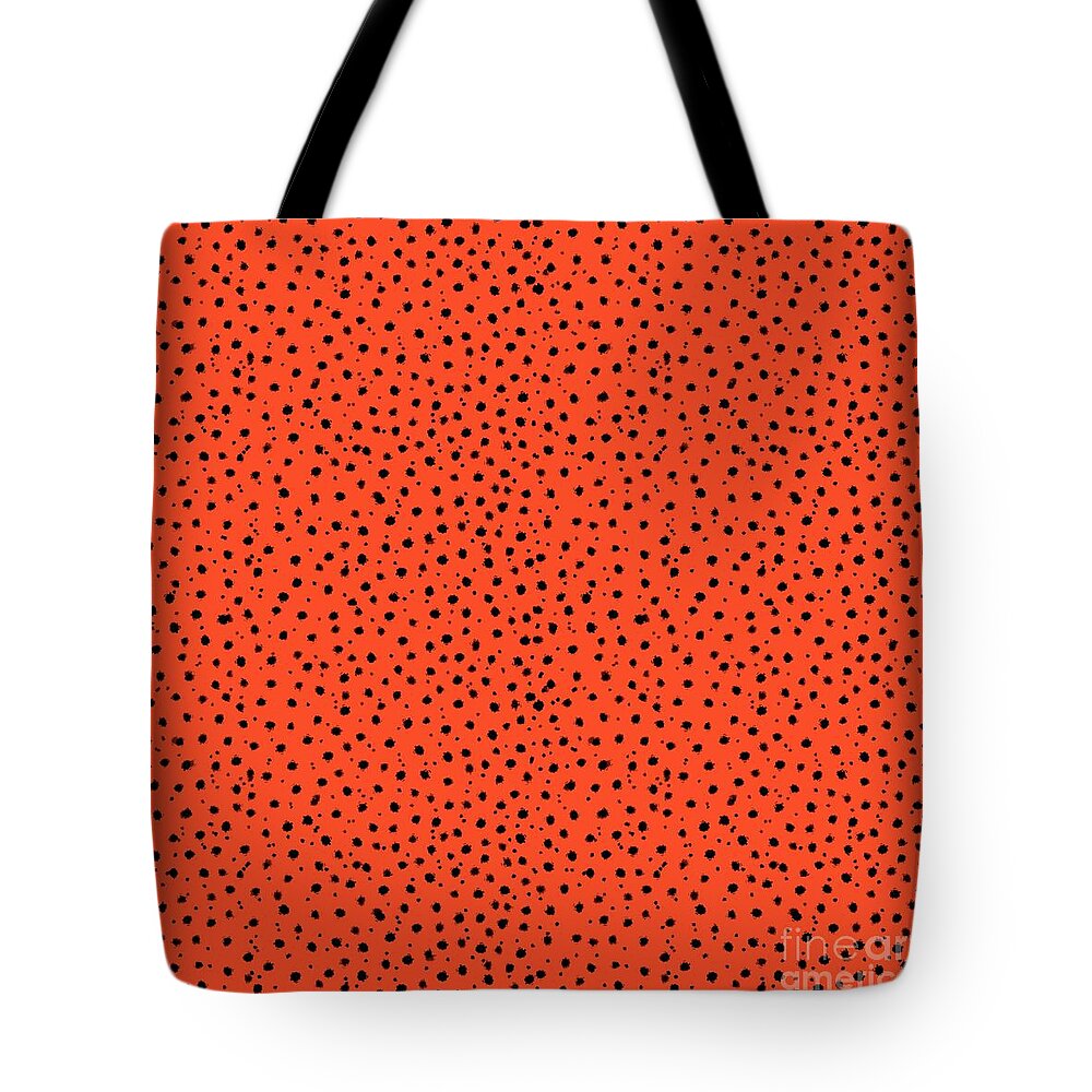 Cheetah Pattern Tote Bag featuring the digital art Cheetah Pattern on Papaya by Colleen Cornelius
