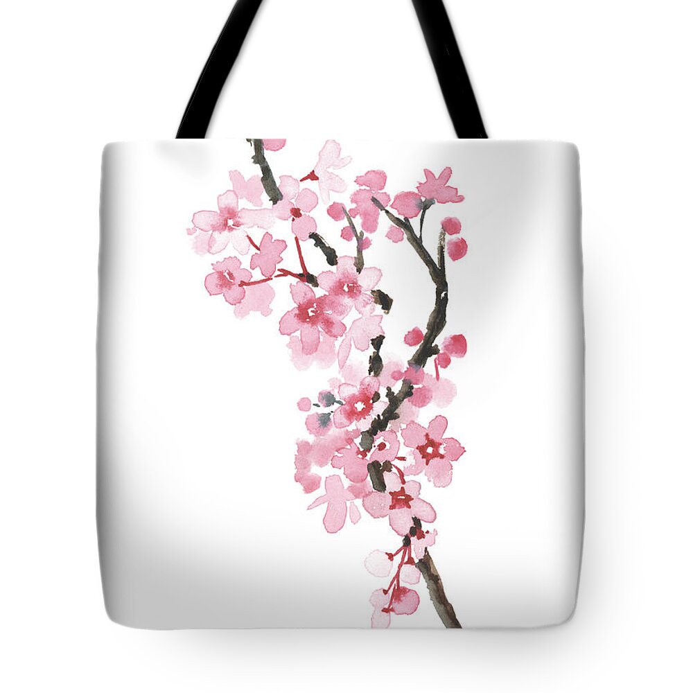 Cherry Blossom Watercolor Painting Colorful Tree Art Print Tote Bag by  Joanna Szmerdt - Pixels