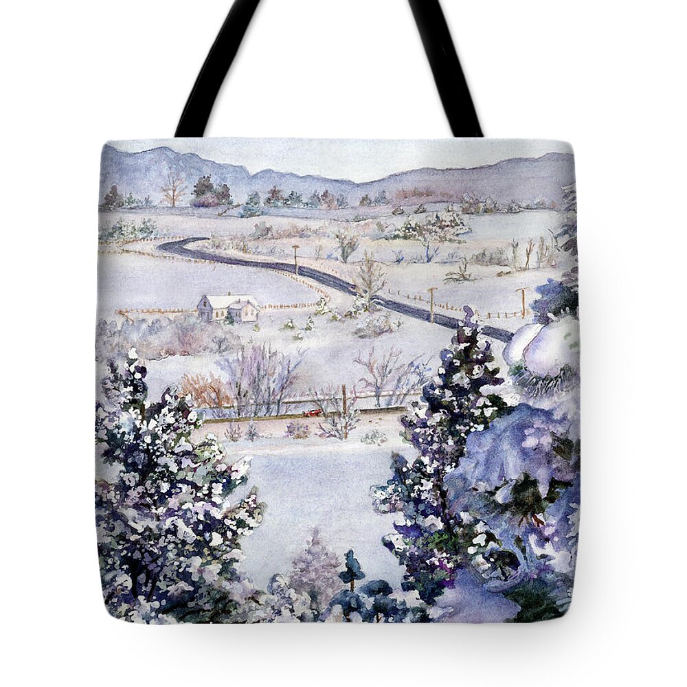 Winding Road Painting Tote Bag featuring the painting Cherryvale Road by Anne Gifford
