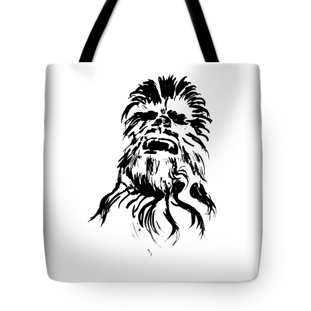 Chewbacca Tote Bag featuring the painting Chewbacca by Pechane Sumie