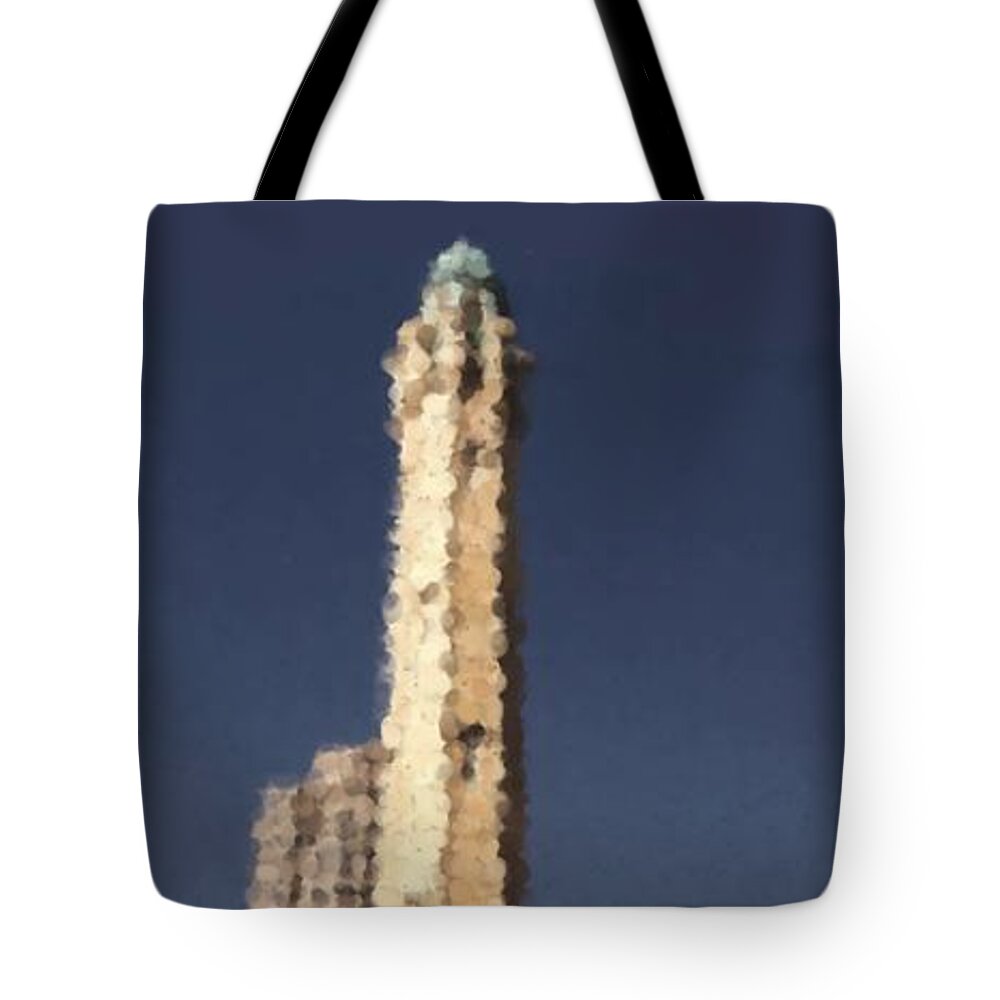 Chicago Tote Bag featuring the mixed media Chicago Water Tower by Asbjorn Lonvig