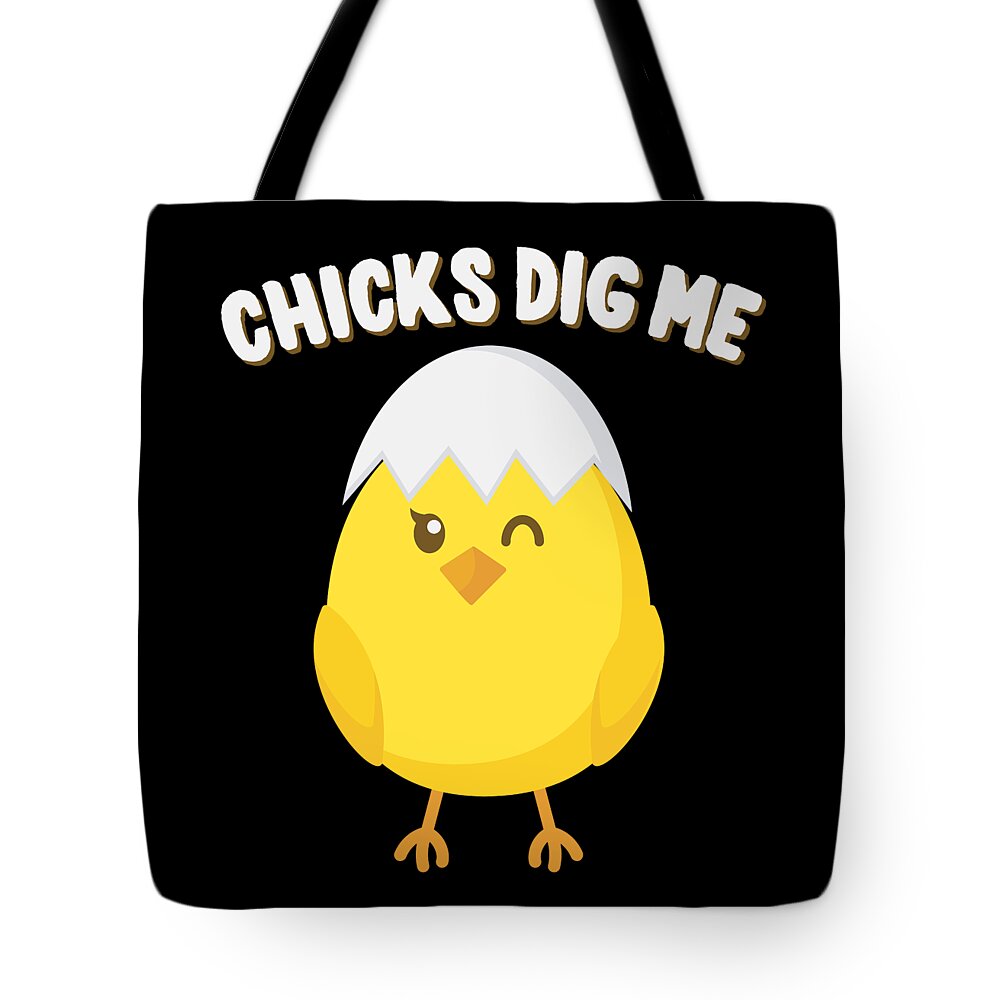 Cool Tote Bag featuring the digital art Chicks Dig Me Easter by Flippin Sweet Gear