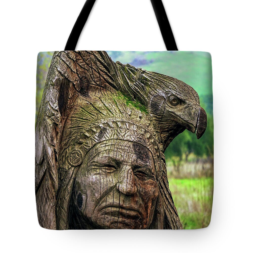 Native American Tote Bag featuring the photograph Chief by Brett Harvey
