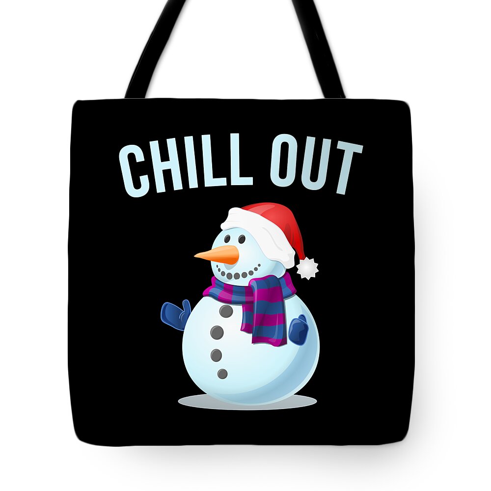 Christmas 2023 Tote Bag featuring the digital art Chill Out Snowman by Flippin Sweet Gear