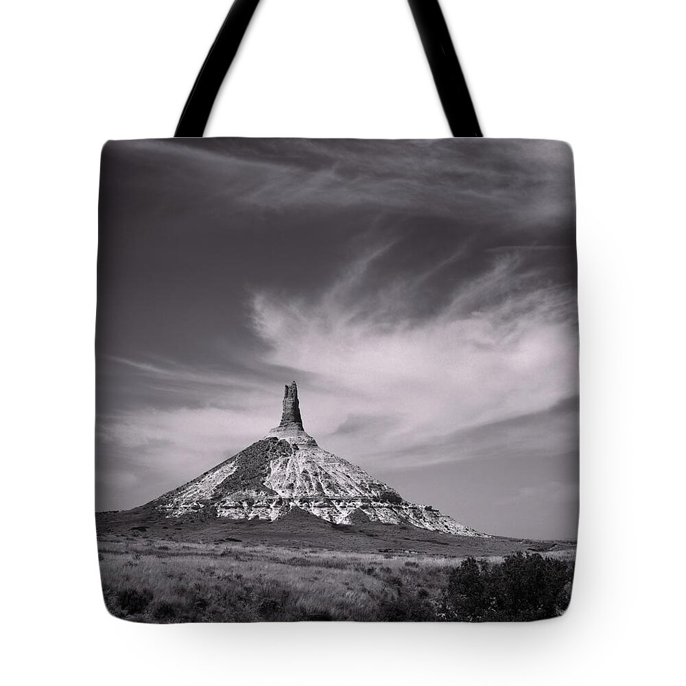 Nebraska Tote Bag featuring the photograph Chimney Rock, Bayard, Nebraska by Jeff White