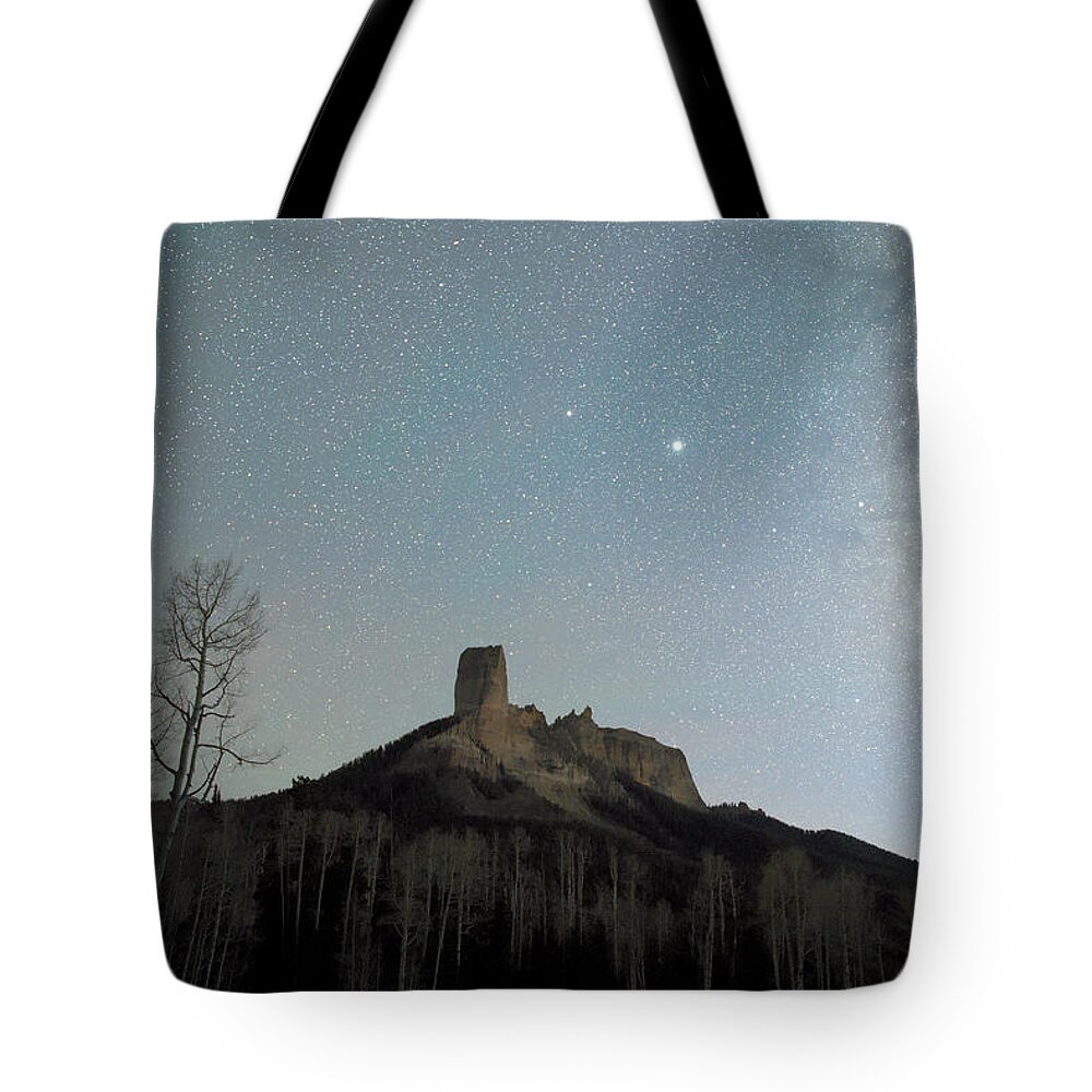 Colorado Tote Bag featuring the photograph Chimney Rock by Ivan Franklin