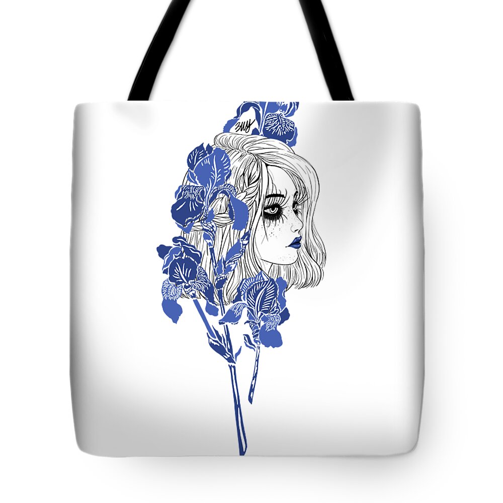 Digital Art Tote Bag featuring the digital art China girl by Elly Provolo