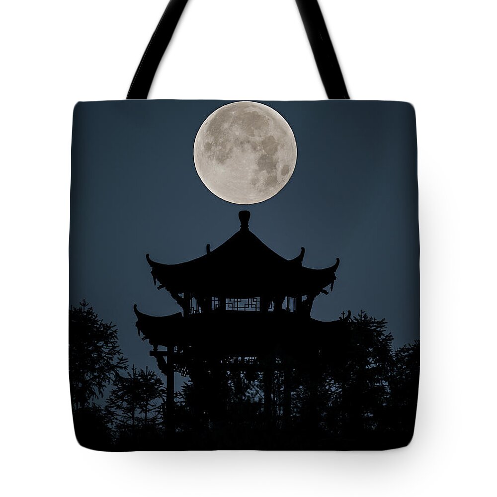 Moon Tote Bag featuring the photograph China Moon by William Dickman