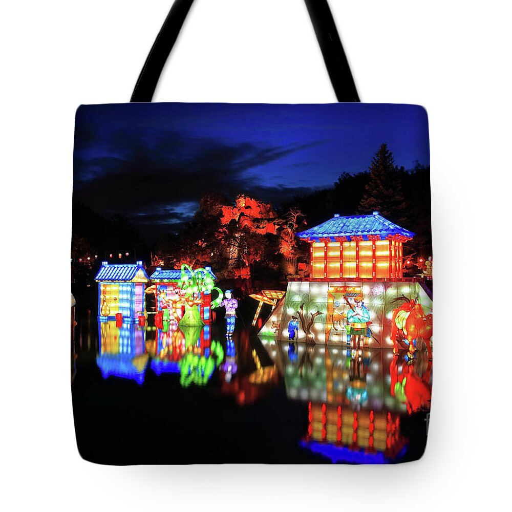 Chinese Tote Bag featuring the photograph Chinese garden bis by Frederic Bourrigaud