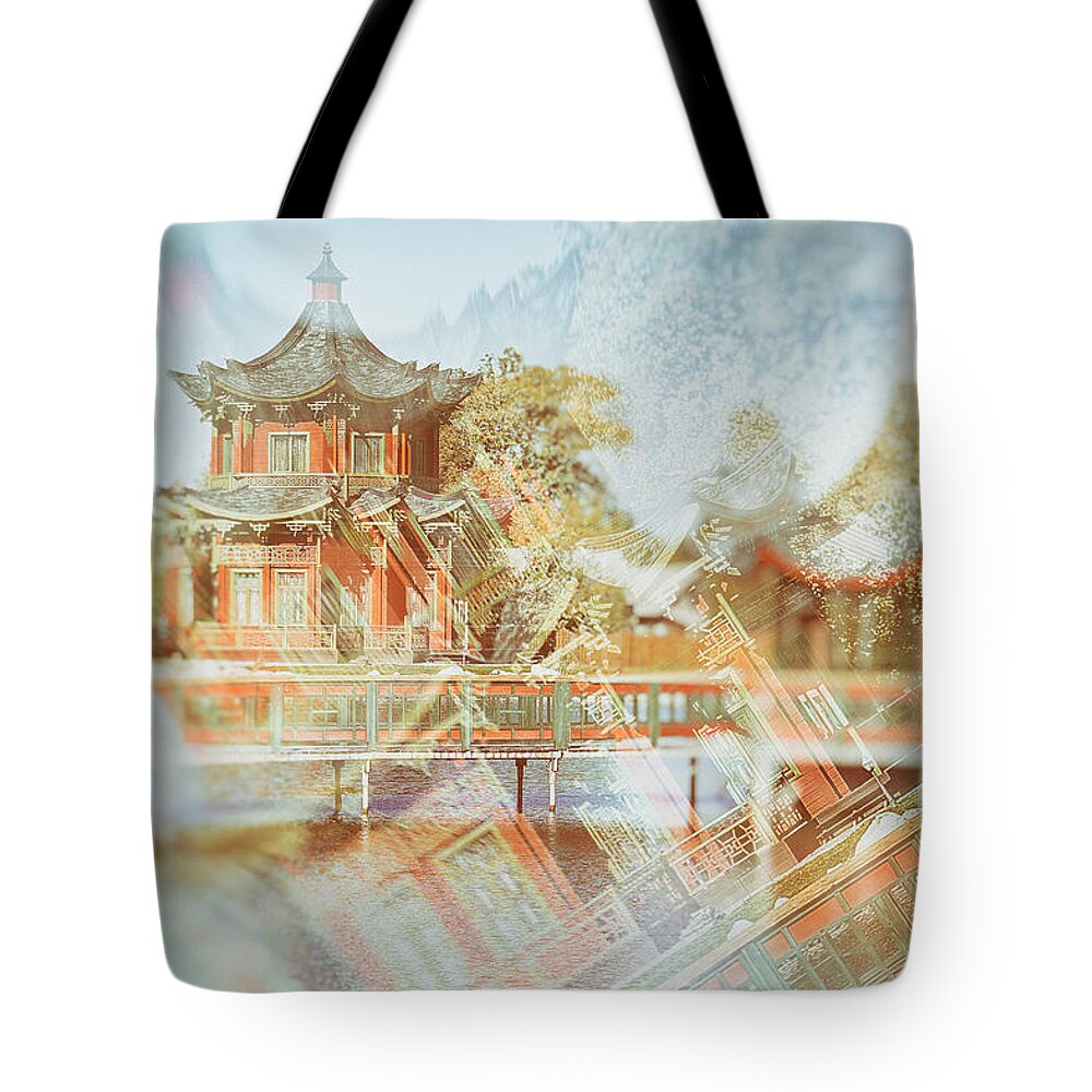 Travels Tote Bag featuring the photograph Chinese Reflections by Andrii Maykovskyi