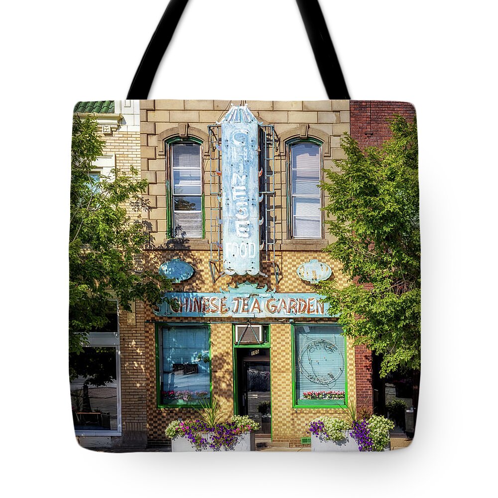 Chinese Tea Garden Tote Bag featuring the photograph Chinese Tea Garden - Decatur, Illinois by Susan Rissi Tregoning