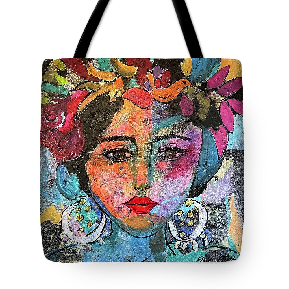 Mexican Woman Tote Bag featuring the painting Chiquita by Elaine Elliott